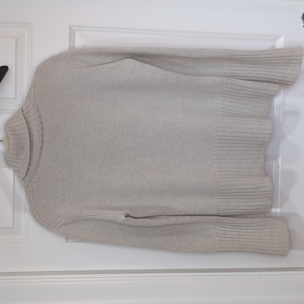 Agnona 100% Cashmere Beige Turtleneck Sweater Size 50 Large - Picture 4 of 8